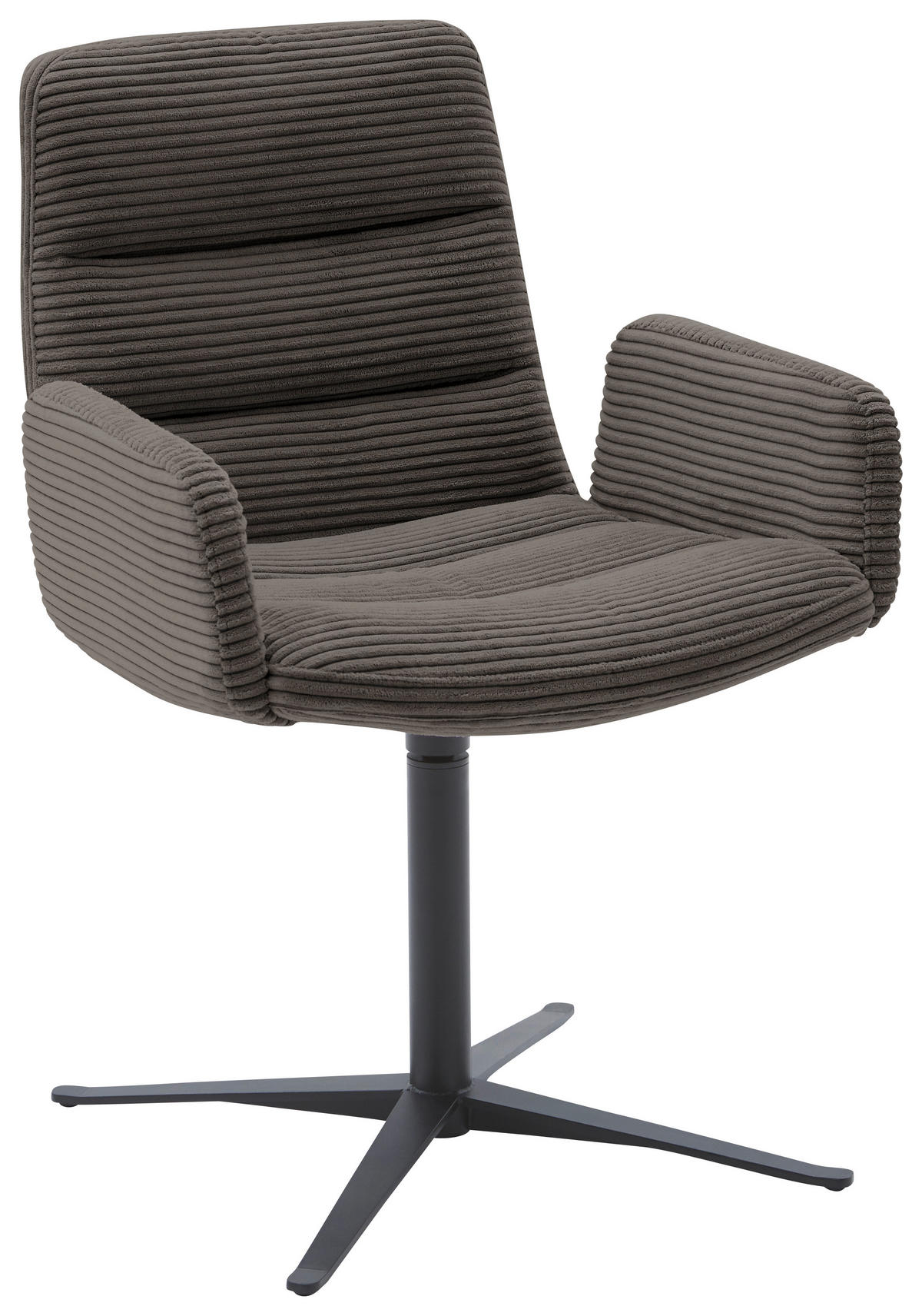 ARMLEHNSTUHL  in Cord  - Schwarz/Mokka, Design, Textil/Metall (61/88/66cm) - Dieter Knoll