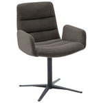 ARMLEHNSTUHL  in Cord  - Schwarz/Mokka, Design, Textil/Metall (61/88/66cm) - Dieter Knoll