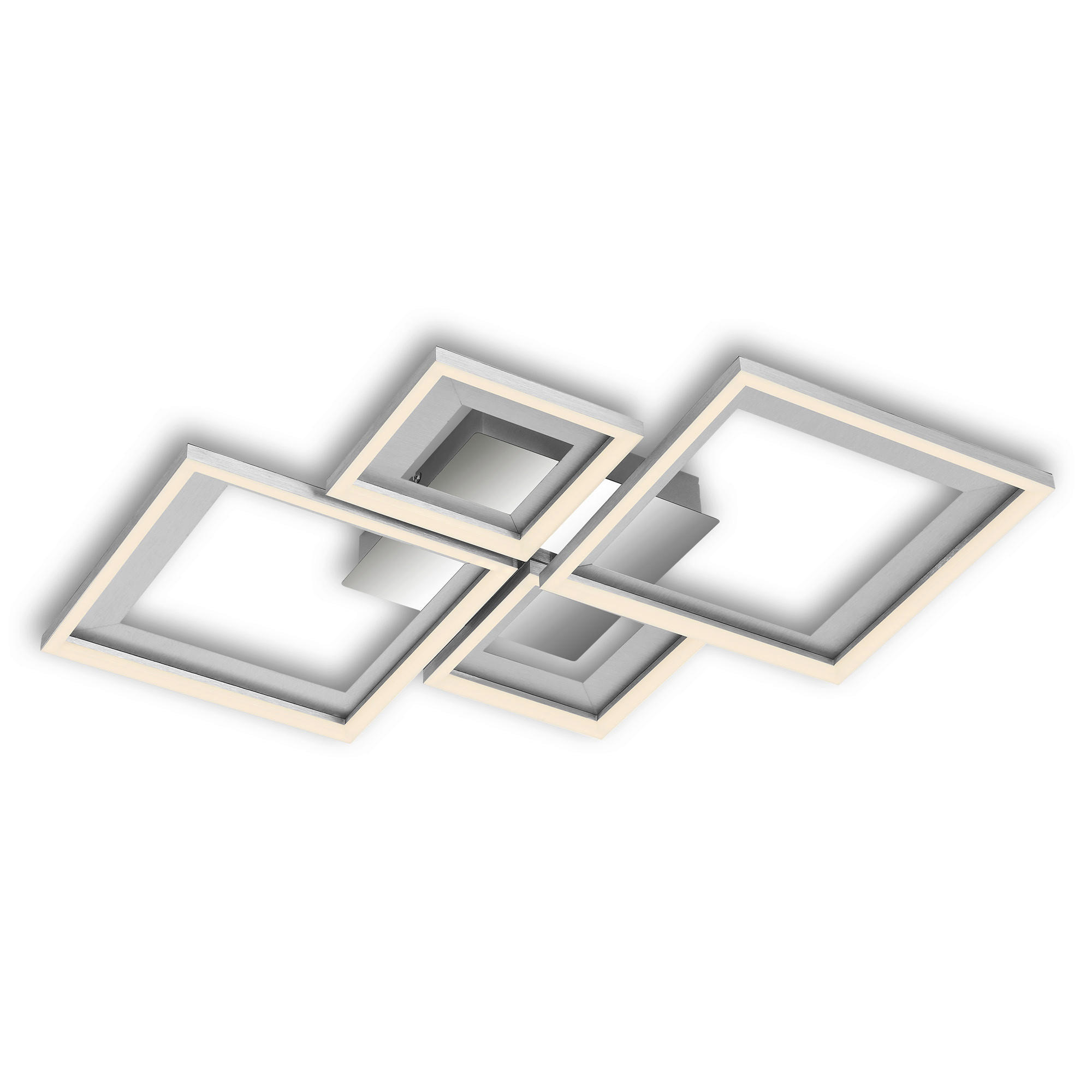 LED MENNYEZETI LÁMPA - krómszínű/alumíniumszínű, Basics, műanyag/fa (53/53/8cm)