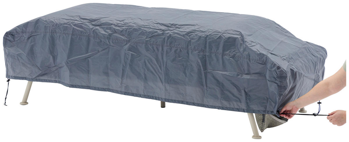 GARTENBANK 199/78/81 cm  in Taupe, Hellgrau  - Taupe/Hellgrau, Design, Textil/Metall (199/78/81cm) - Zebra 