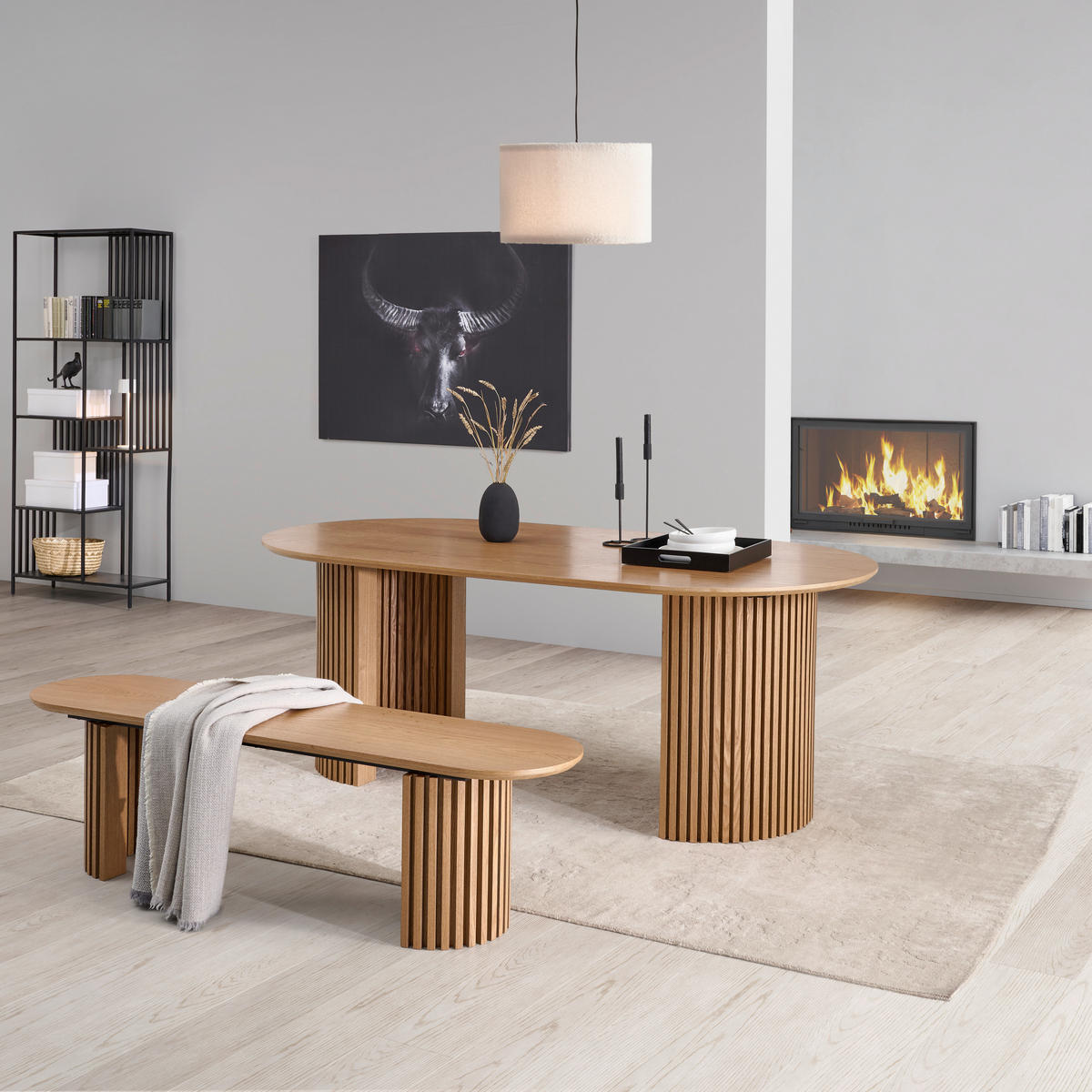 ESSTISCH Eichefarben oval   - Eichefarben, KONVENTIONELL, Holz/Holzwerkstoff (200/75/100cm) - MID.YOU