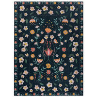 WEBTEPPICH 170/240 cm NORDIC FLORAL Dunkelblau  - Dunkelblau, KONVENTIONELL, Textil (170/240cm)
