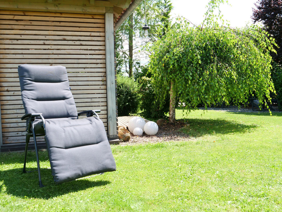 GARTEN-RELAXSESSEL Stahl  - Anthrazit, KONVENTIONELL, Kunststoff/Textil (71/130/64cm)