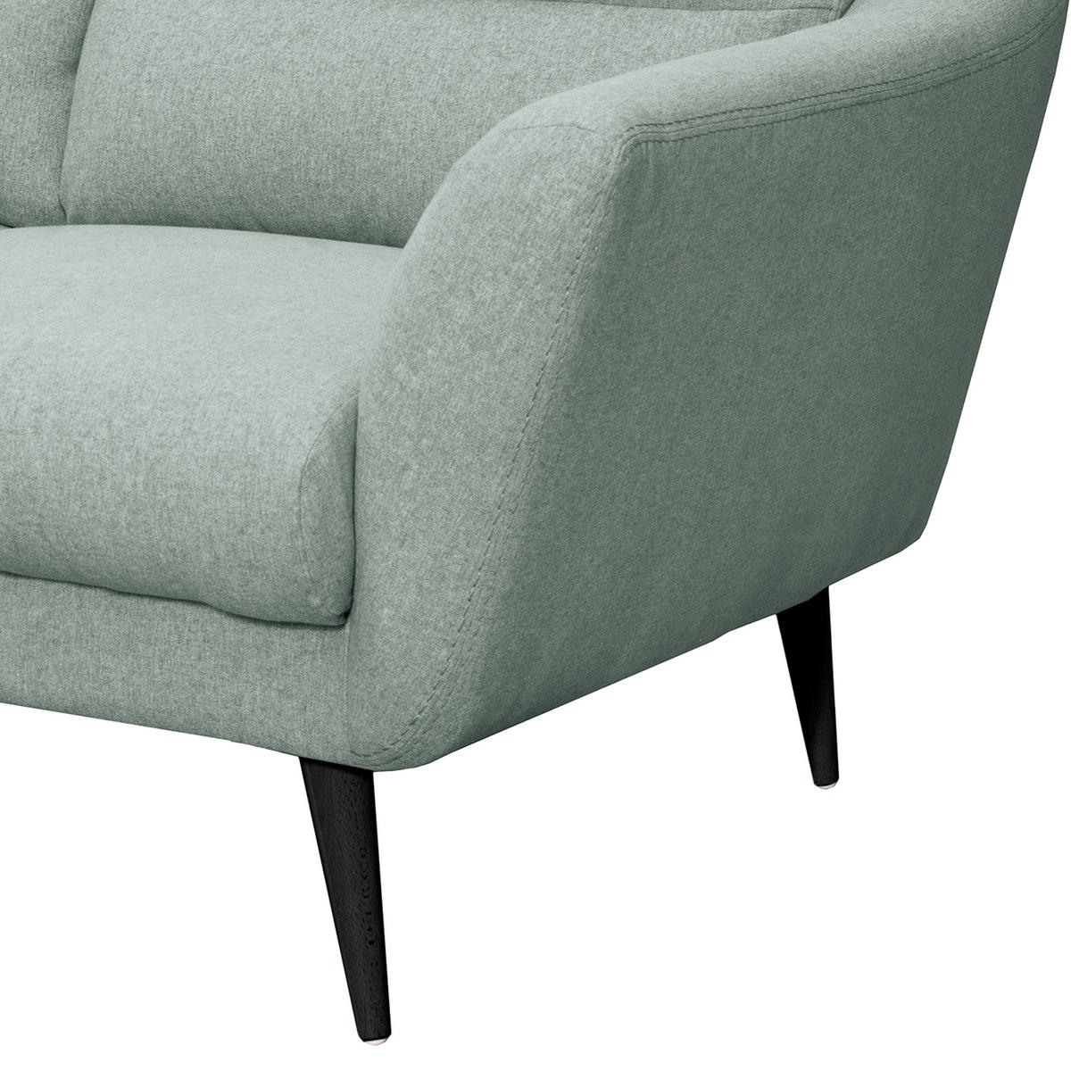2-SITZER-SOFA Webstoff Hellblau  - Schwarz/Hellblau, Design, Holz/Textil (158/87/88cm) - Livetastic