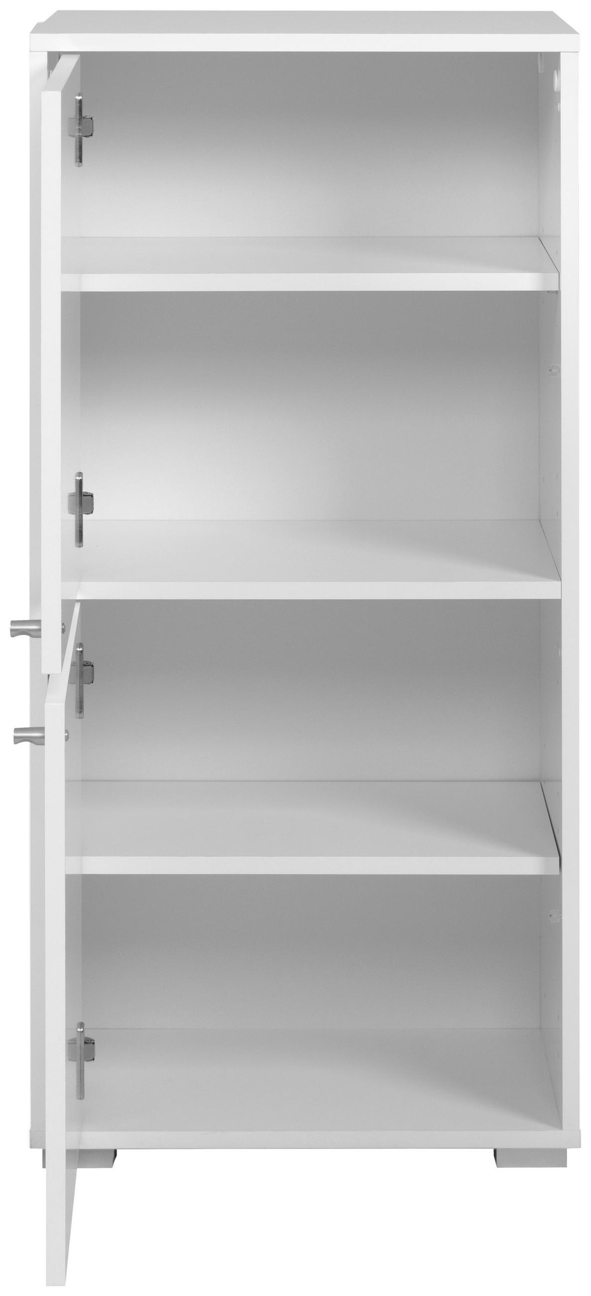REGÁL, bílá, 46/96,5/33,5 cm - bílá/barvy hliníku, Design, kompozitní dřevo/plast (46/96,5/33,5cm) - MID.YOU