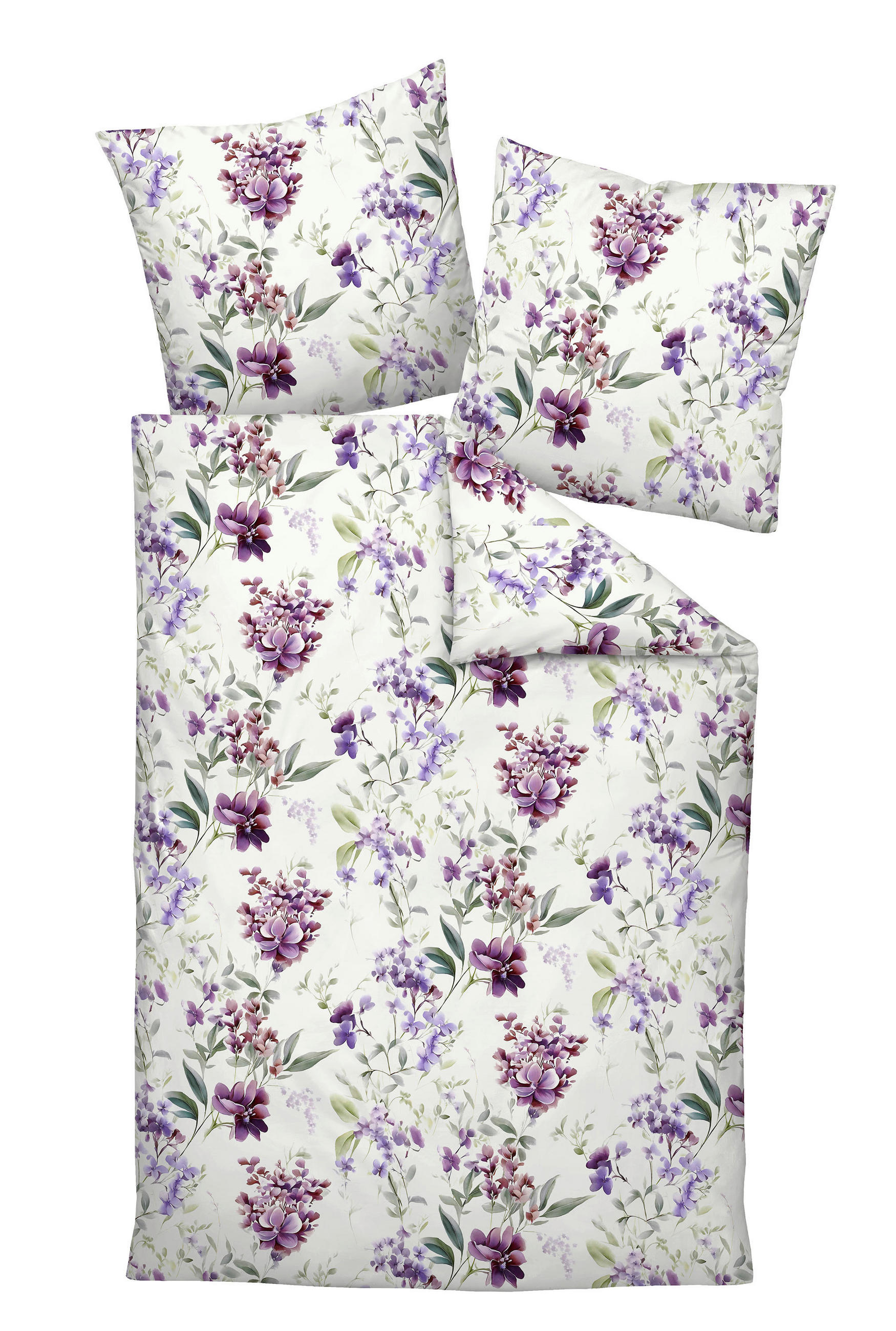 POSTELJNINA 135/200 cm mako saten barve gozdnih sadežev  - barve gozdnih sadežev, Konvencionalno, tekstil (135/200cm) - Janine