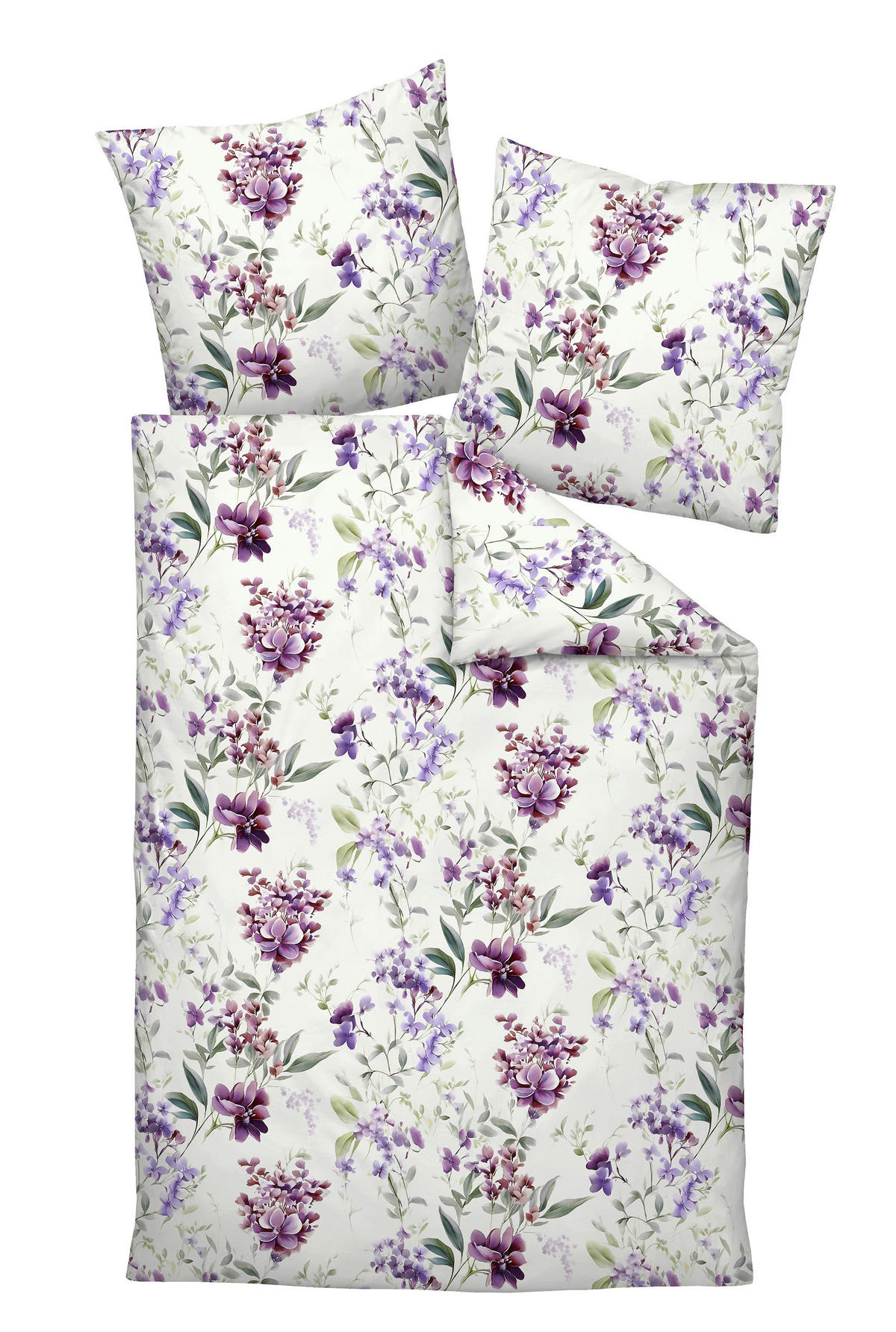 POSTELJNINA 135/200 cm mako saten barve gozdnih sadežev  - barve gozdnih sadežev, Konvencionalno, tekstil (135/200cm) - Janine