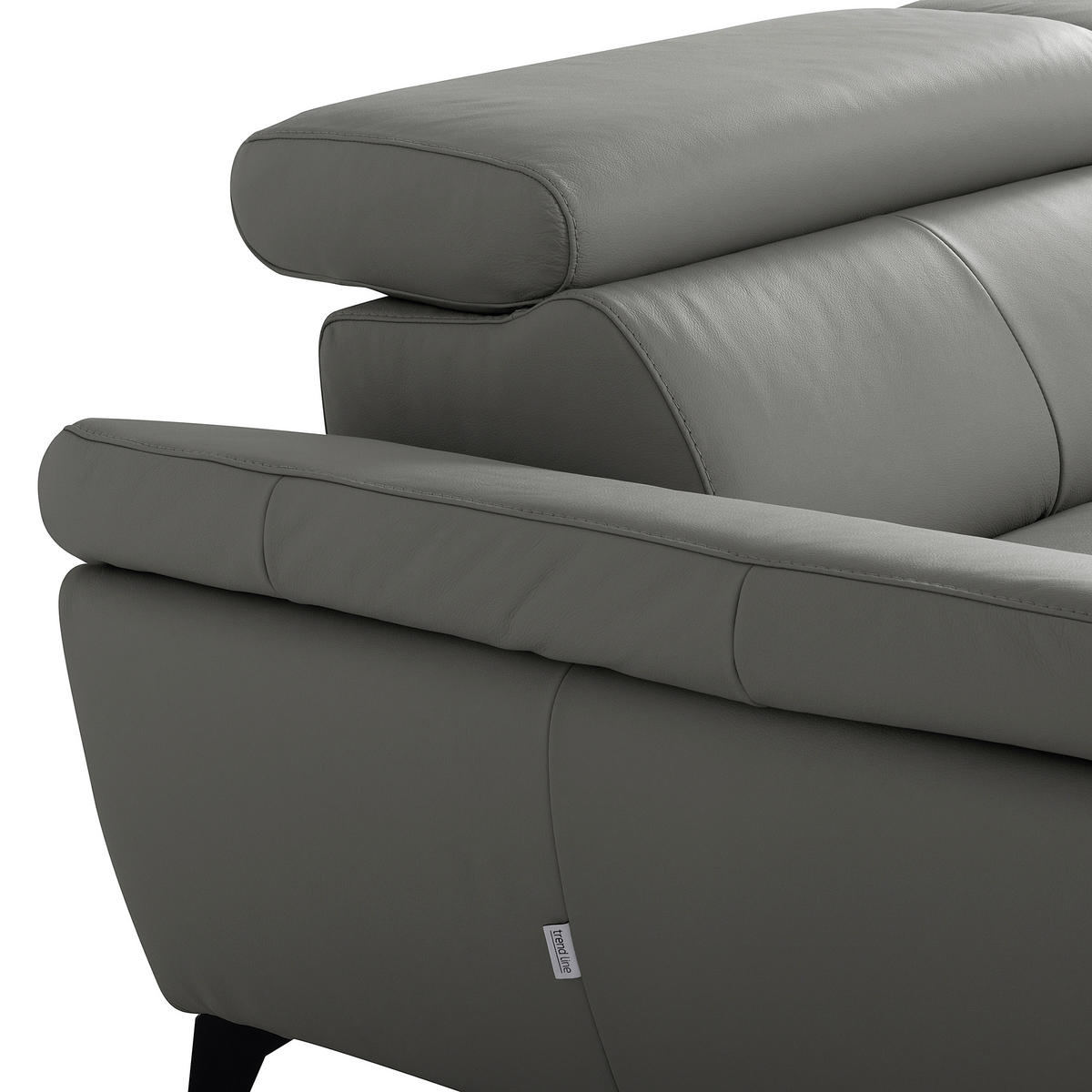 ECKSOFA Lederlook Echtleder Anthrazit  - Anthrazit/Schwarz, Design, Leder/Textil (179/252cm) - Livetastic
