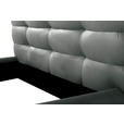 POLSTERBETT 180/200 cm,  in Grau, gepolstertes Kopfteil,  - Schwarz/Grau, Design, Leder/Metall (180/200cm) - Esposa