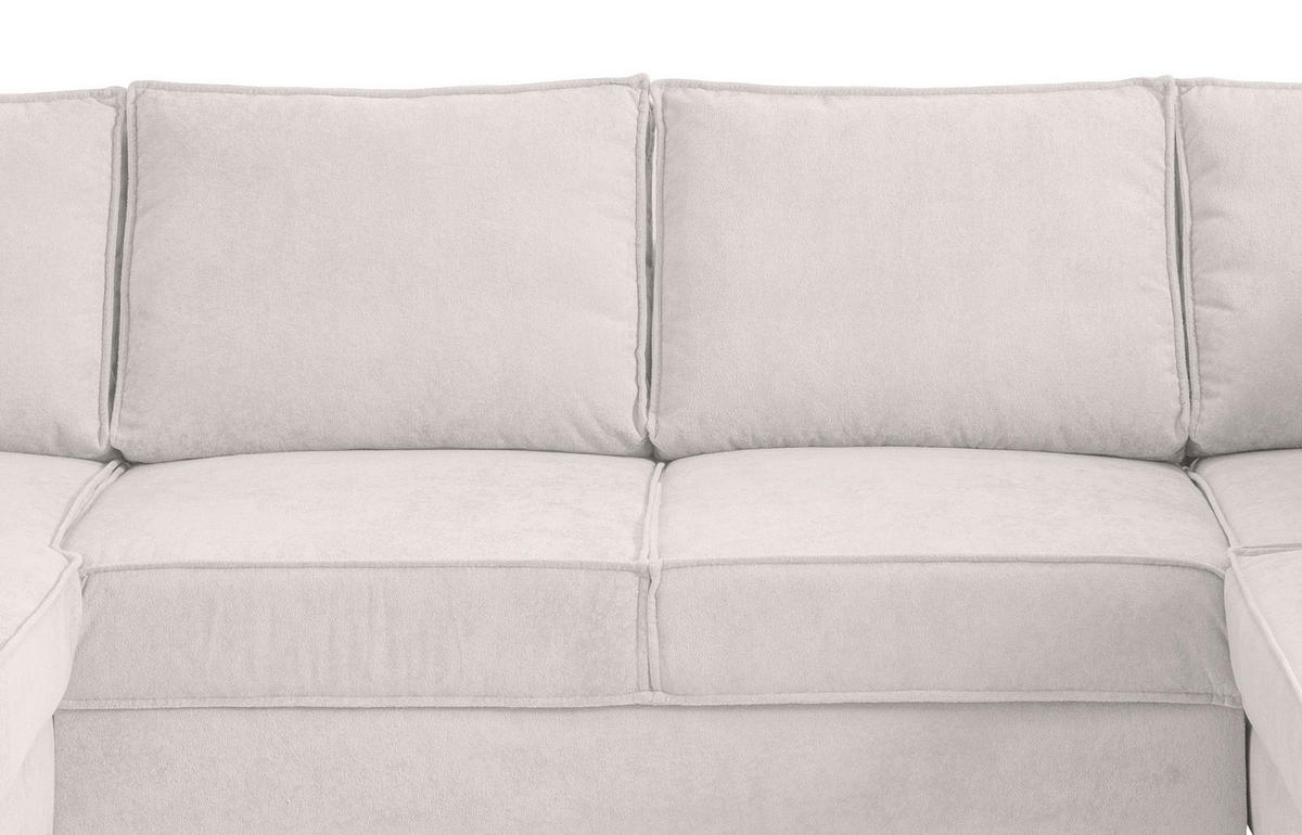 SJEDEĆA GARNITURA tekstil  bež   - bež/crna, Moderno, tekstil/metal (150/309/198cm) - MID.YOU