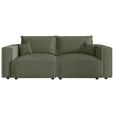 SCHLAFSOFA Cord Olivgrün  inkl. Zierkissen, Bettkasten, Schlaffunktion  - Schwarz/Olivgrün, MODERN, Kunststoff/Textil (250/68/104cm) - Xora
