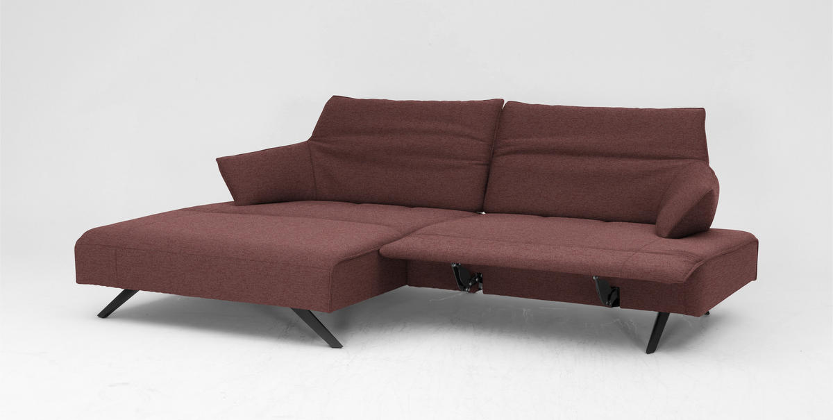 ECKSOFA in Struktur Rosa  - Anthrazit/Rosa, Design, Textil/Metall (165/276cm) - Himolla