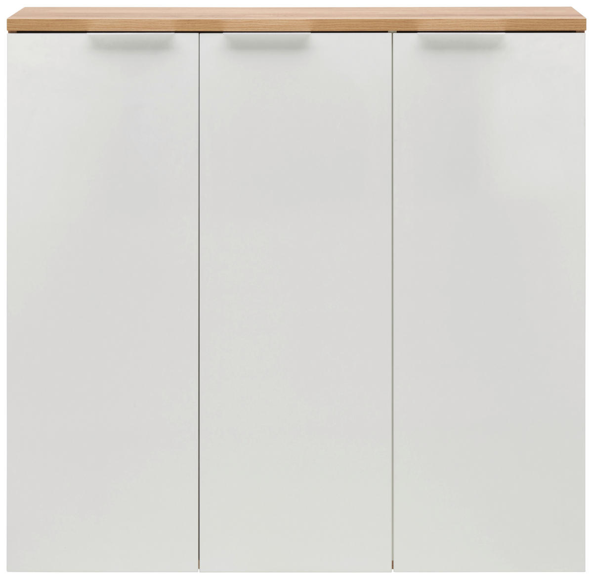 SCHUHSCHRANK Eichefarben, Weiß Hochglanz  - Chromfarben/Eichefarben, Design, Holzwerkstoff/Kunststoff (120/115/34cm) - Xora