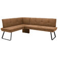 ECKBANK 134/169 cm  in Schwarz, Cognac  - Cognac/Schwarz, Design, Textil/Metall (134/169cm) - Dieter Knoll