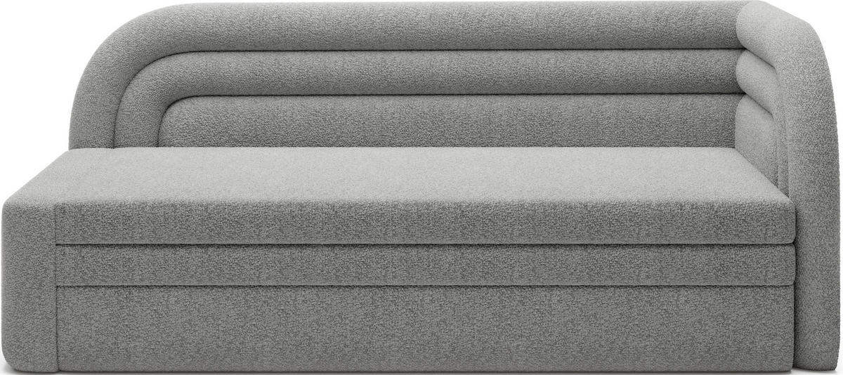 RÉCAMIERE Teddystoff Grau  - Schwarz/Grau, Design, Kunststoff/Textil (223/80/86cm) - MID.YOU