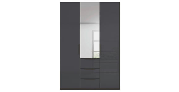 DREHTÜRENSCHRANK 151/235/61 cm,  in Graphitfarben, 3-türig  - Graphitfarben, Basics, Glas/Holzwerkstoff (151/235/61cm) - Novel