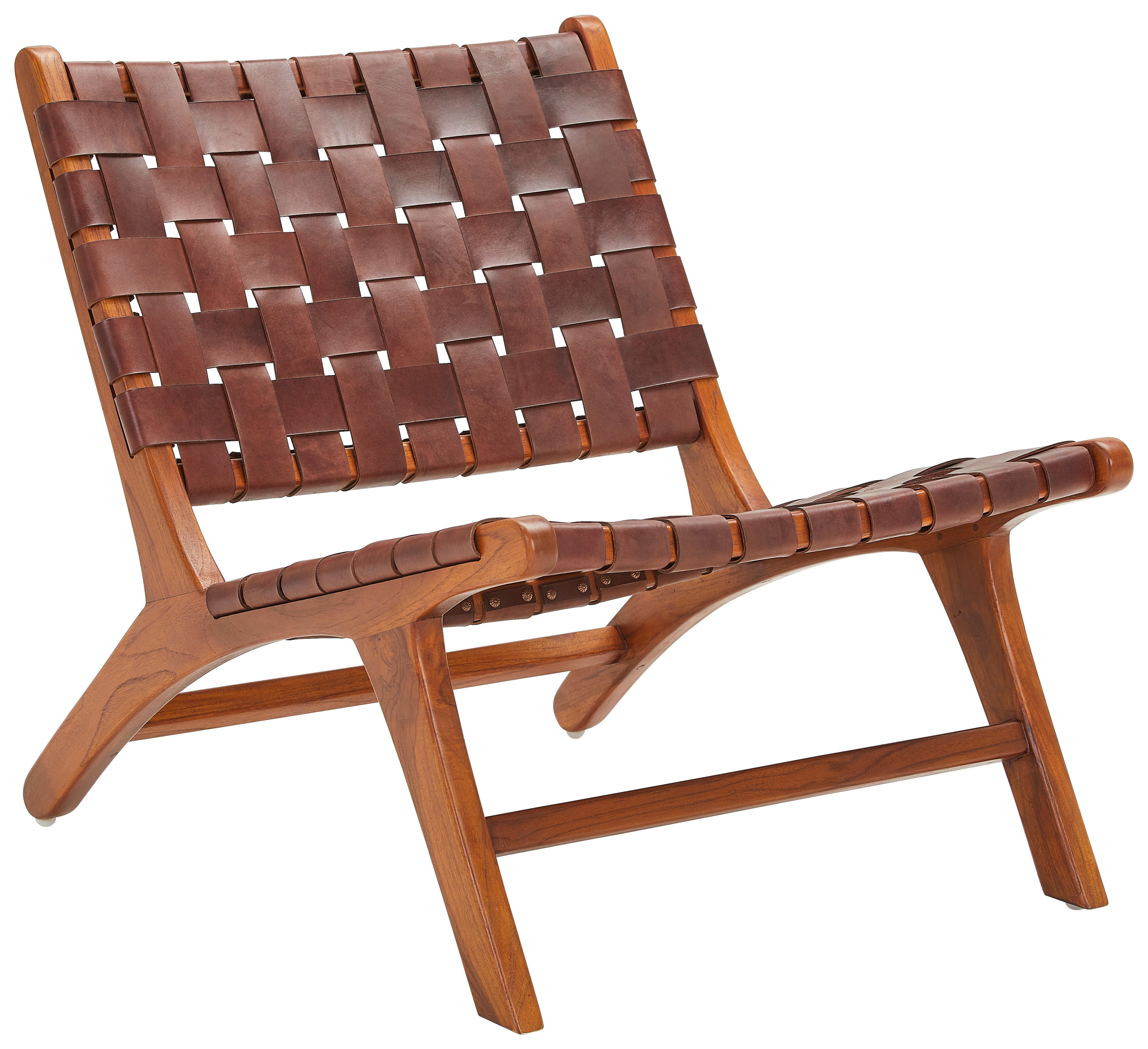FOTOLIU in lemn, piele coniac  - coniac, Basics, lemn/piele (60/78/68cm) - MID.YOU