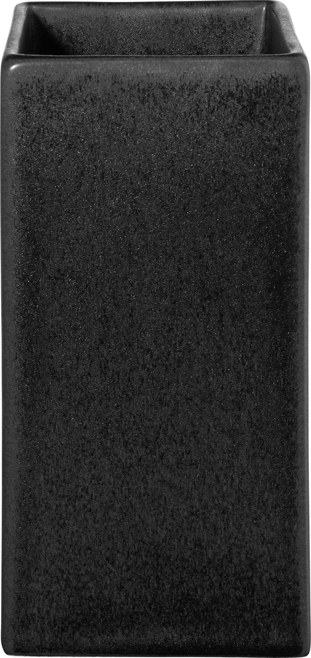 VASE  - Schwarz, Basics, Keramik (8/16/8cm) - ASA