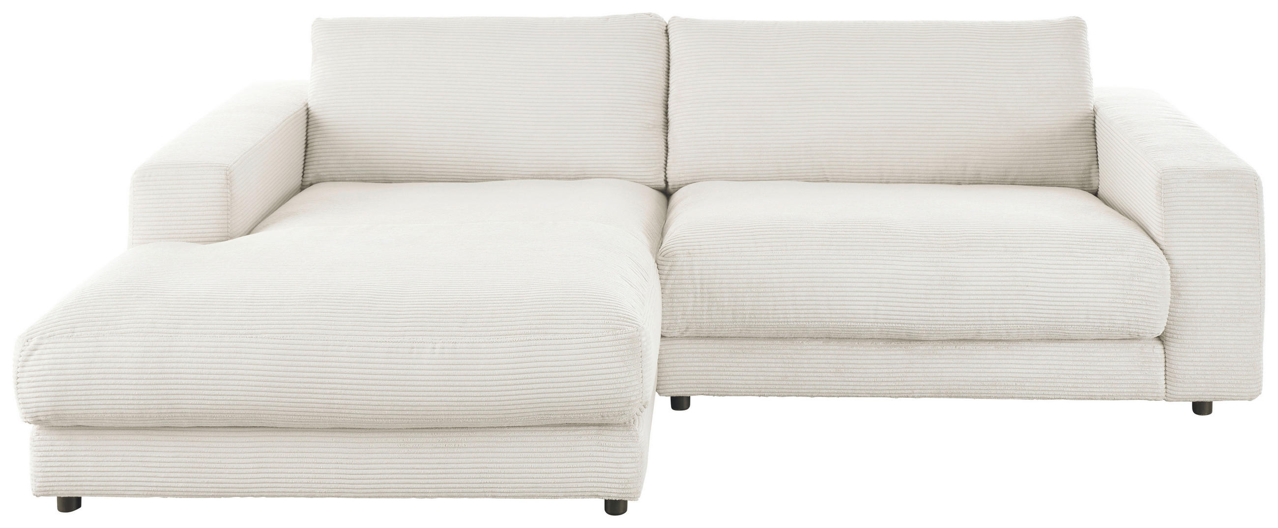 ECKSOFA in Cord Weiss  - Weiss/Schwarz, Design, Kunststoff/Textil (190/250cm) - Pure Home Lifestyle
