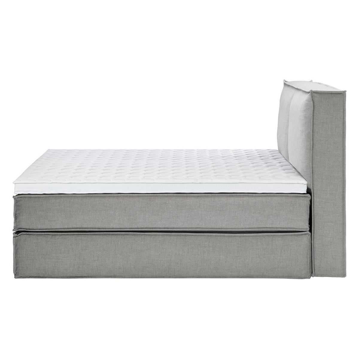 BOXSPRINGBETT 160/200 cm  in Hellgrau  - Hellgrau/Schwarz, Design, Textil (160/200cm) - home24