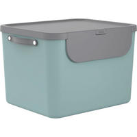 ABFALLEIMER ALBULA 55 L  - Anthrazit/Mintgrün, KONVENTIONELL, Kunststoff (40,5/34/52,3cm) - Rotho