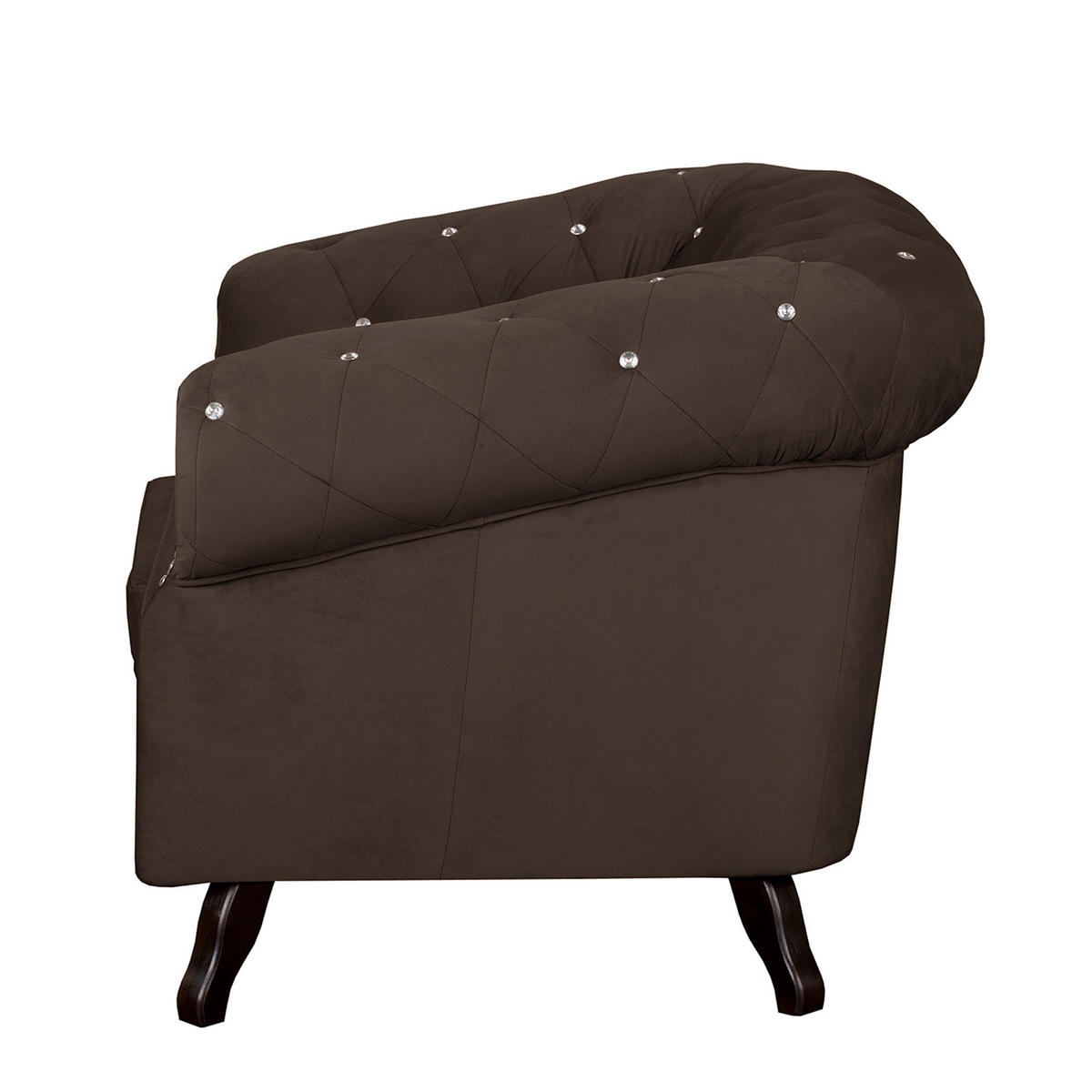 SESSEL in Velours Braun  - Braun, Design, Holz/Textil (110/82/90cm) - P & B