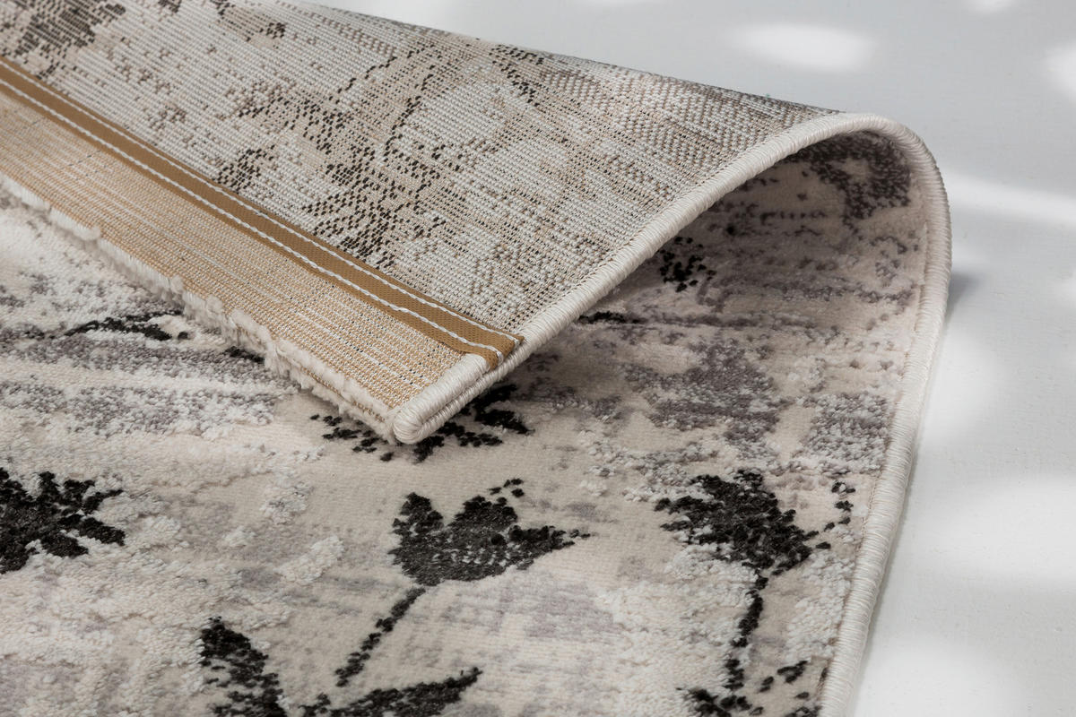 WEBTEPPICH 133/190 cm Antea Grau, Schwarz, Beige  - Beige/Schwarz, Design, Textil (133/190cm) - Schöner Wohnen