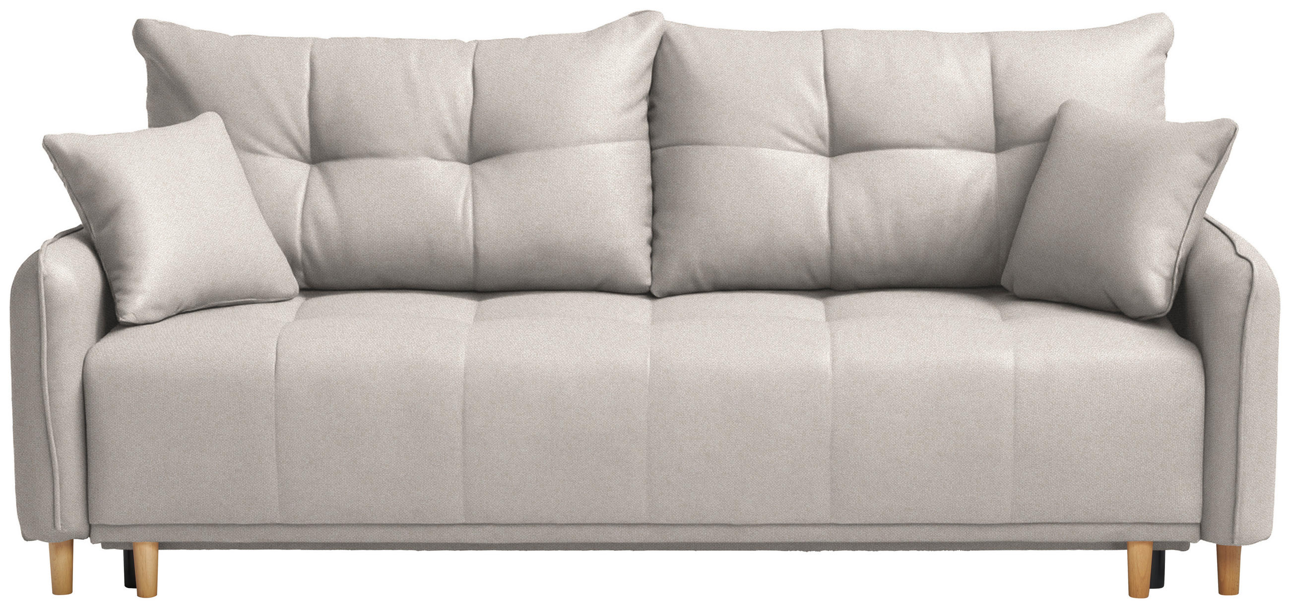 SCHLAFSOFA  in Struktur Beige  - Beige/Buchefarben, Design, Holz/Textil (217/97/101cm) - Carryhome