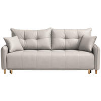 SCHLAFSOFA  in Struktur Beige  - Beige/Buchefarben, Design, Holz/Textil (217/97/101cm) - Carryhome