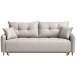 SCHLAFSOFA  in Struktur Beige  - Beige/Buchefarben, Design, Holz/Textil (217/97/101cm) - Carryhome