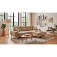 ECKSOFA Webstoff Braun  - Kaschmir/Braun, Modern, Kunststoff/Textil (284/191cm) - MID.YOU