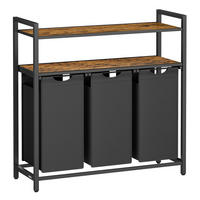 WÄSCHEKORB - Schwarz/Braun, MODERN, Holzwerkstoff/Metall (92,5/92/33cm) - MID.YOU