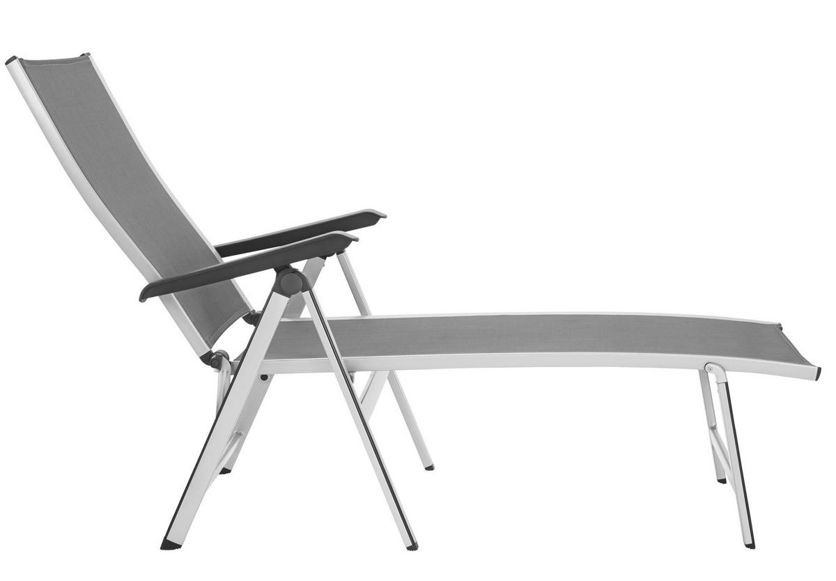 NAPOZÓÁGY 70/104/140 cm  - ezüstszínű/antracit, Design, textil/fém (70/104/140cm) - MWH