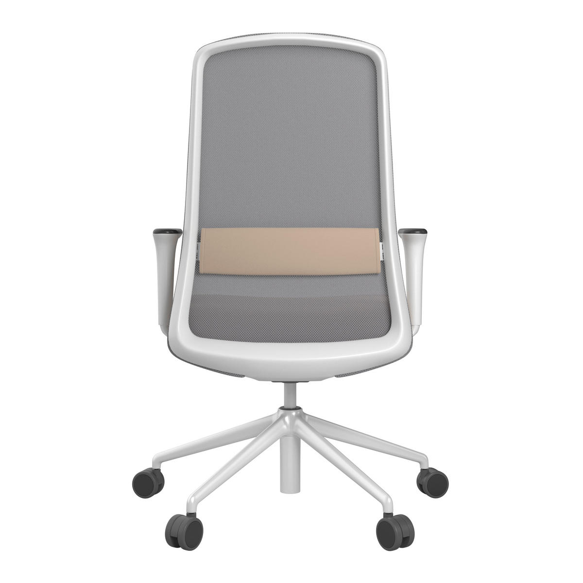 DREHSTUHL Lederlook Grau, Weiß, Beige  - Beige/Weiß, MODERN, Kunststoff/Textil (70/103-115/70cm)