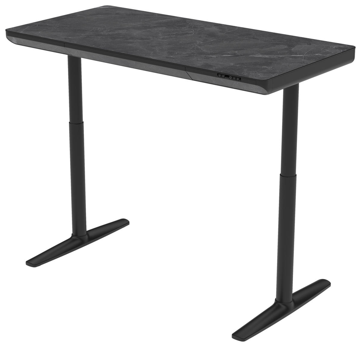 SCHREIBTISCH höhenverstellbar  - Schwarz, Design, Holzwerkstoff/Kunststoff (140/70/73-118cm) - Novel