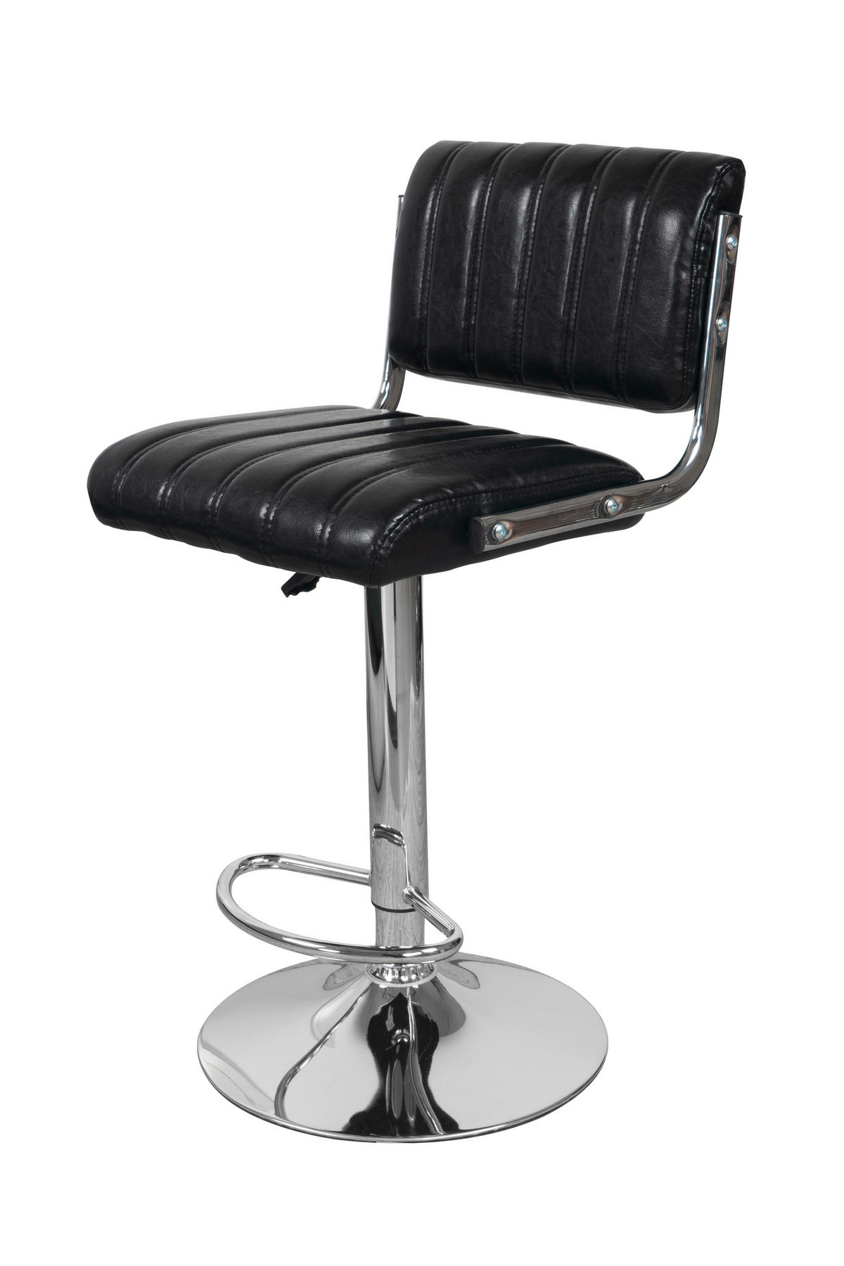 BARHOCKER-SET Schwarz Sitzfläche 360° drehbar, abwischbar  - Schwarz, MODERN, Metall (51,5/109/43cm) - Kayoom