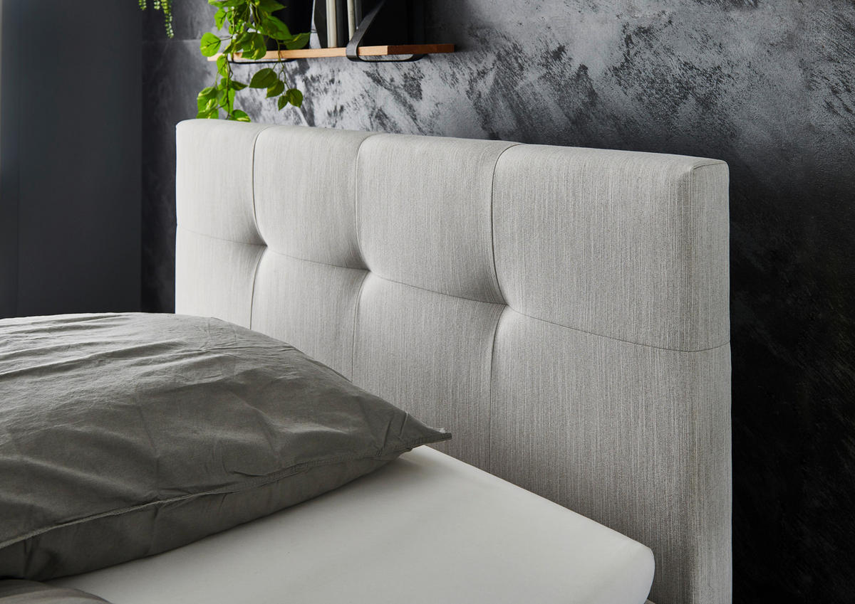 BOXBETT 120/200 cm,  in Hellgrau, Topper, H3 = fest  - Eichefarben/Hellgrau, MODERN, Textil (120/200cm) - Livetastic