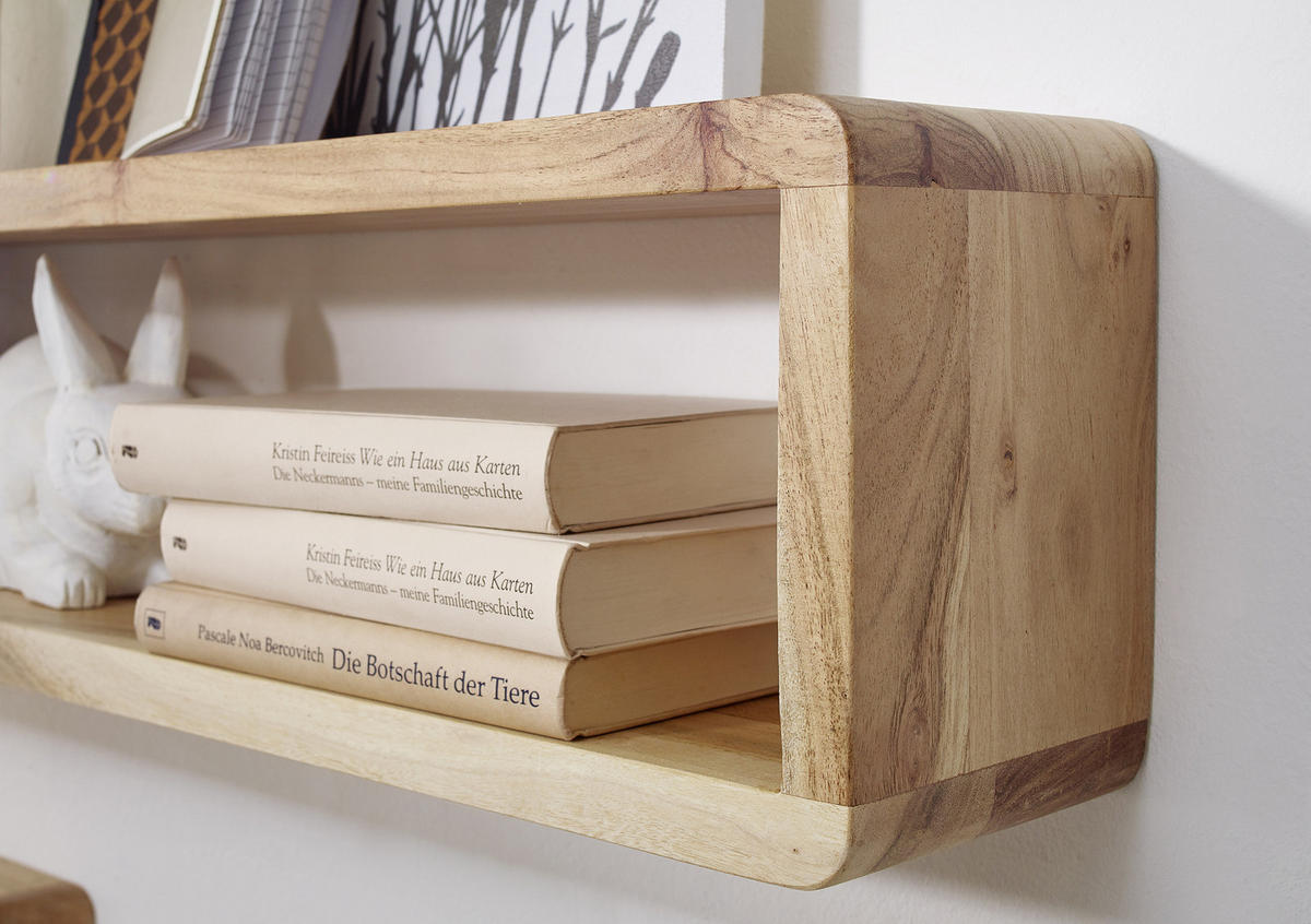 WANDREGALSET 80/20/15 cm  - Akaziefarben, Konventionell, Holz (80/20/15cm) - MID.YOU