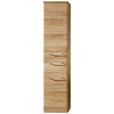 HOCHSCHRANK 30/185,5/33 cm  - Chromfarben/Eichefarben, KONVENTIONELL, Glas/Holzwerkstoff (30/185,5/33cm) - Xora