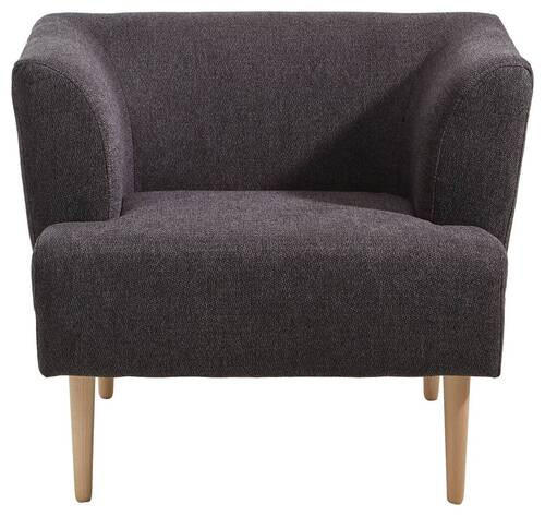 SESSEL in Flachgewebe Dunkelgrau  - Dunkelgrau/Buchefarben, Design, Holz/Textil (85/71/80cm) - MID.YOU