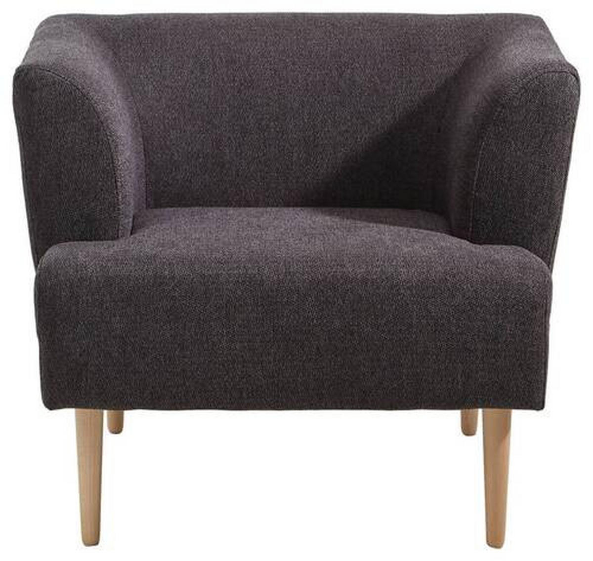 SESSEL Flachgewebe Dunkelgrau    - Dunkelgrau/Buchefarben, Design, Holz/Textil (85/71/80cm) - Hom`in