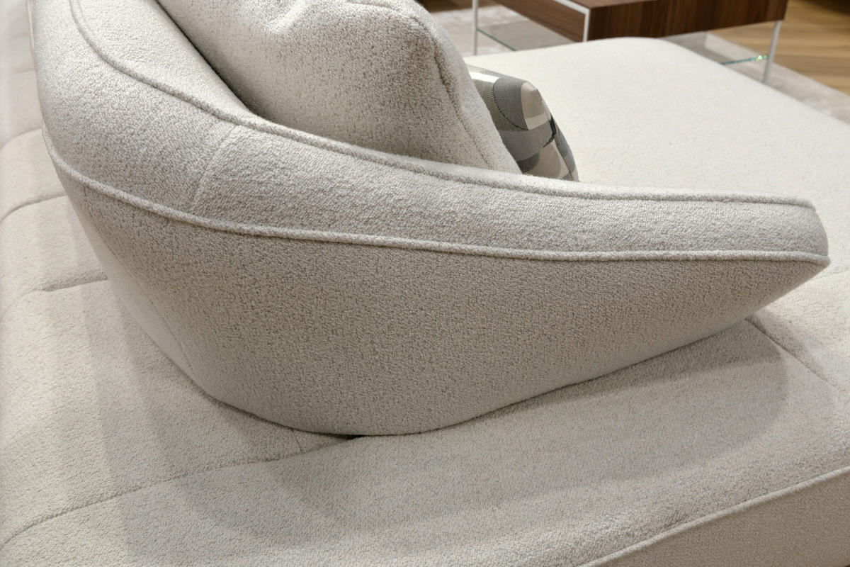 ECKSOFA Creme Chenille  - Beige/Creme, Design, Textil/Metall (278/162cm) - hülsta