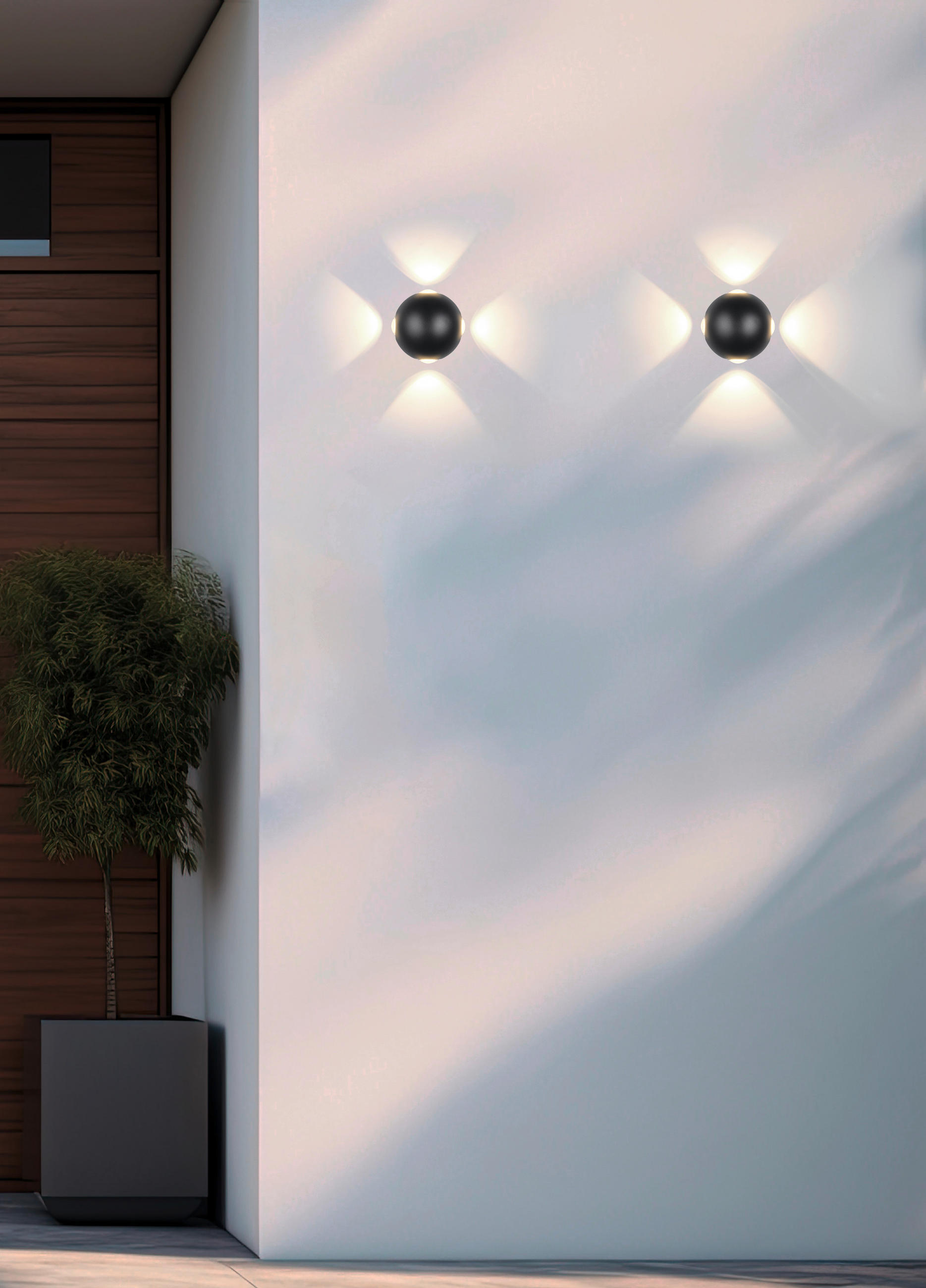 LED VÄGGLAMPA AVISIO 10,5/7,5 cm   - svart, Basics, metall (10,5/7,5cm) - Trio Leuchten