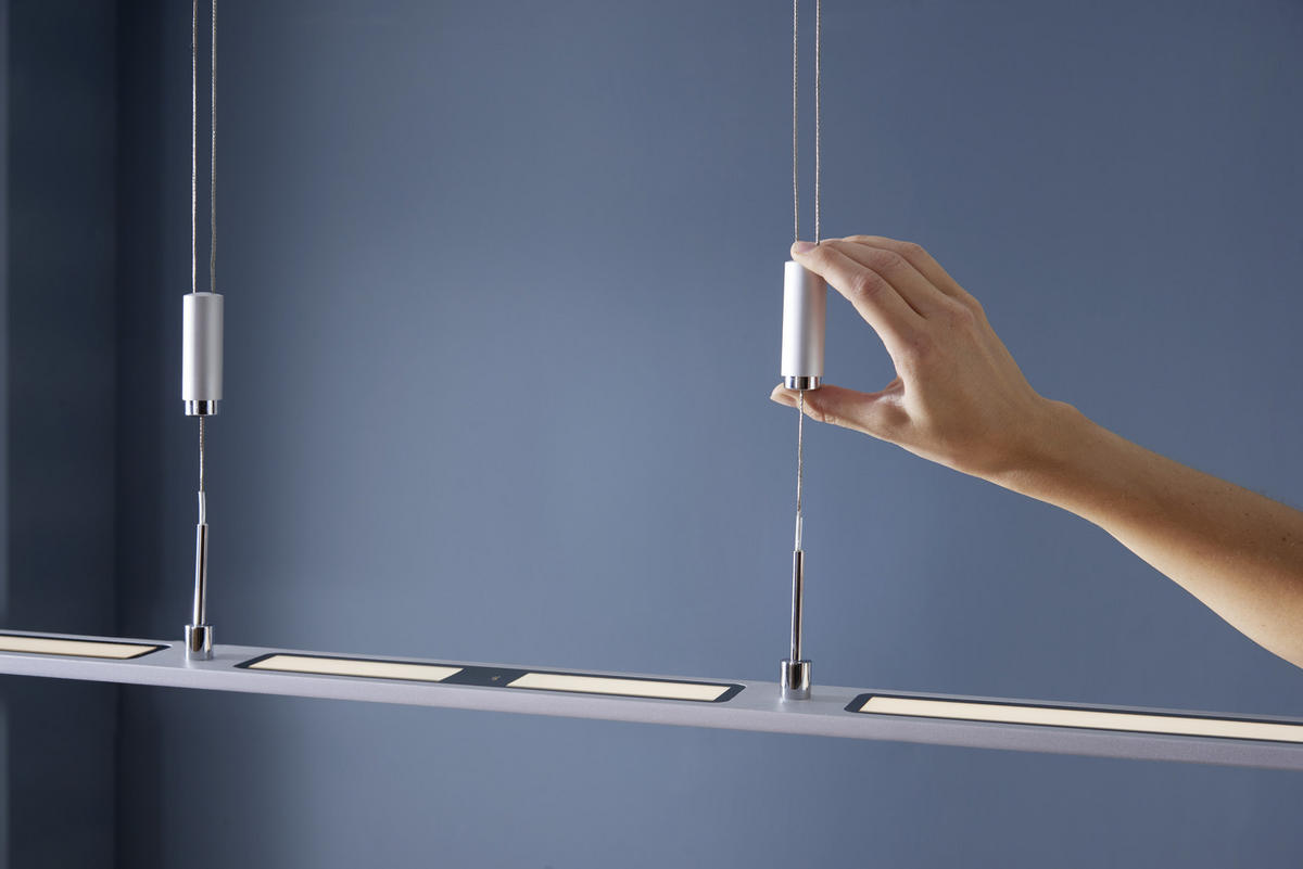 LED-HÄNGELEUCHTE 100/7/160 cm  - Alufarben, Trend, Metall (100/7/160cm) - Paul Neuhaus