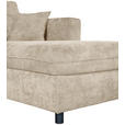 ECKSOFA Naturfarben Flachgewebe  - Schwarz/Naturfarben, KONVENTIONELL, Textil/Metall (252/162cm) - Carryhome