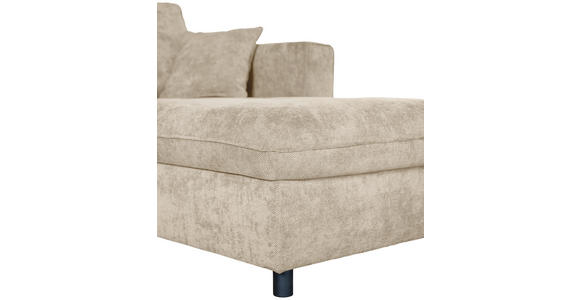 ECKSOFA Naturfarben Flachgewebe - Schwarz/Naturfarben, KONVENTIONELL, Textil/Metall (252/162cm) - Carryhome