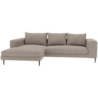ECKSOFA in Struktur Taupe  - Taupe/Schwarz, Modern, Textil/Metall (170/325cm) - Trendmanufaktur
