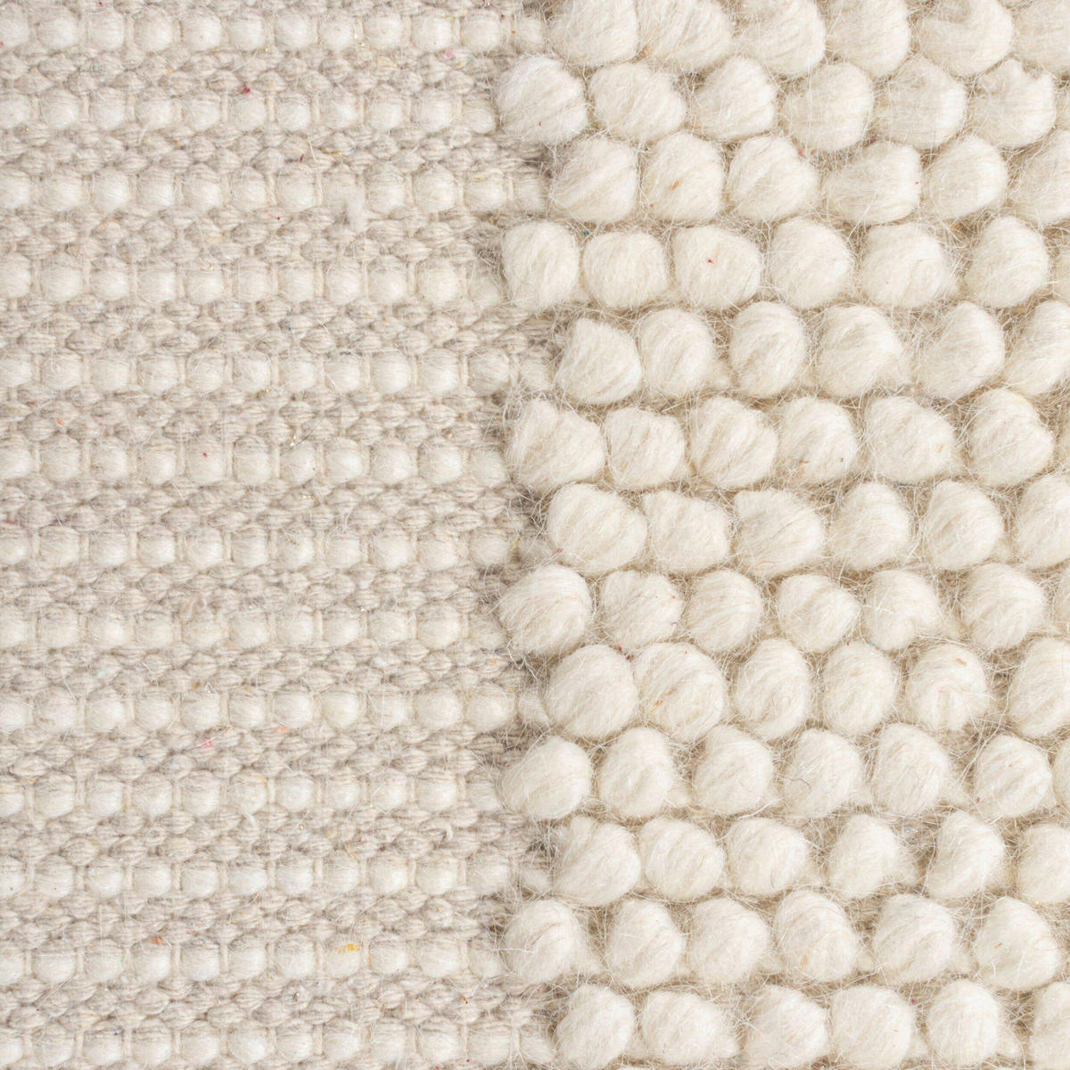HANDWEBTEPPICH 200/290 cm BOBBLE WOOL BORDER Creme  - Creme, Trend, Textil (200/290cm)