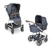 KINDERWAGENSET  Vicon 4  Lake  - Silberfarben/Dunkelblau, Basics, Textil/Metall (91/61/110cm) - ABC Design