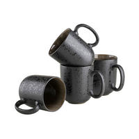 KAFFEEBECHERSET 4-teilig  - Schwarz/Braun, Basics, Keramik - Mäser